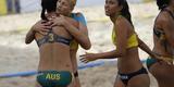 Atletas exibem beleza e habilidade na disputa do Mundial de Handebol de Praia no Recife