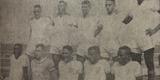 Formação de treino da Seleção Cacareco em preparação para o Sul-Americano Extra (Copa América), em 1959, no Equador. 