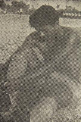 Treino da Seleção Cacareco para o Sul-Americano Extra de 1959 (Copa América). Na foto, o jogador Zé de Melo, atacante que defendia o Santa Cruz na época do torneio.