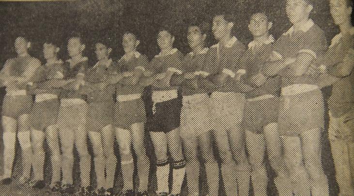 Formação do time do Paraguai, adversário de estreia da Seleção Cacareco para o Sul-Americano Extra (Copa América) de 1959. O Brasil venceu por 3 a 2.
