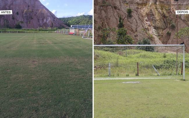 O campo 3 também precisa passar por revitalização. Esse já foi um dos melhores do CT e chegou a receber elogios da seleção espanhola durante a Copa das Confederações de 2013.