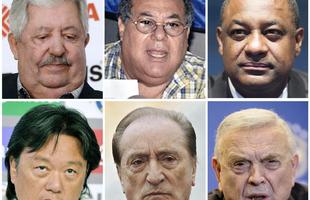 Seis das 14 pessoas presas na primeira fase da opera��o deflagrada pelo FBI: Rafael Esquivel (presidente da federa��o venezuelana de futebol), Julio Rocha (ex-presidente da federa��o nicaraguense de futebol), Jeffrey Webb (presidente da Concacaf), Eduardo Li (presidente da federa��o costarriquenha de futebol), Eugenio Figueredo (vice-presidente da Conmebol) and Jose Maria Marin (presidente da CBF). 