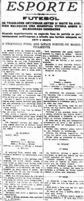 No dia 10 de outubro de 1934, a nica vitria de Pernambuco sobre a Seleo: Brasil 2 x 3 Santa Cruz