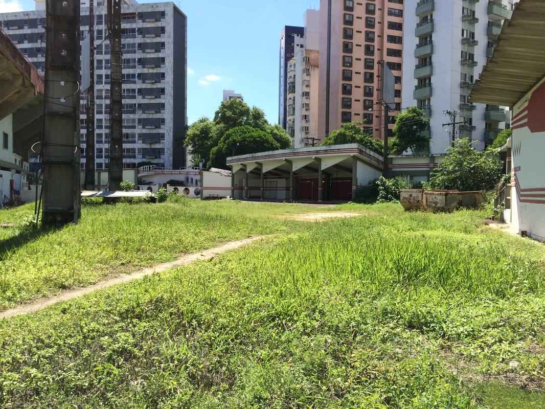 Gramado? No. Essa  a rea de uma das entradas do estdio, o acesso pela Rua Manoel de Carvalho.