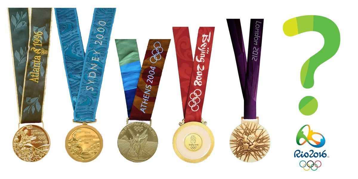 Um dia antes de revelar o layout das medalhas do Rio-2016, o comit organizador fez uma arte, com os modelos das medalhas de Jogos anteriores