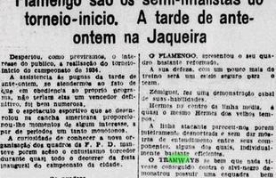 O primeiro jogo do Tramways foi diante do Flamengo-PE no Torneio Incio de 1934. No dia 13 de maro, o Diario fez uma breve avaliao