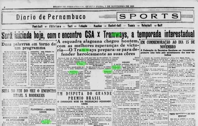 Ainda em 1935, o Tramways fez o primeiro confronto interestadual com o CSA