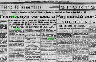 Ainda em 1935, o Tramways participou de amistoso com o Paysandu e venceu por 2 a 1