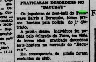 Diario de Pernambuco relata priso do jogador Bermudes e mais um atleta do Tramways por desordem
