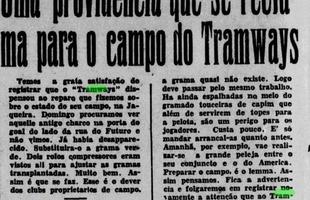 Diario de Pernambuco parabeniza Tramways pelas melhorias realizadas no Campo da Jaqueira em 1936