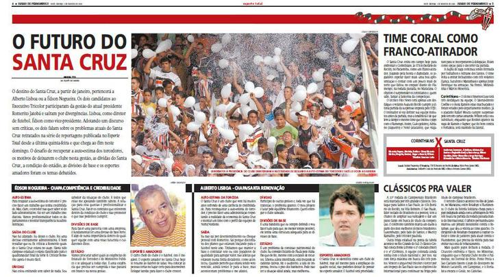 5 de novembro de 2006 - Propostas dos candidatos em pauta. Diante do iminente rebaixamento, jogo contra o Corinthians, que acabaria em derrota coral por 1 a 0, no Pacaembu, fica em segundo plano na edio