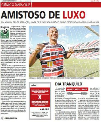 18 de novembro de 2006 - Como no fim deste Brasileiro, os ltimos jogos em 2006 viraram %u201Camistosos de luxo%u201D. Foi esse o clima para enfrentar Grmio na poca, em Porto Alegre (a partida acabou em nova derrota tricolor: 3 a 1). Destaque mesmo para Jairo, prata da casa que recebia a sua segunda chance como titular