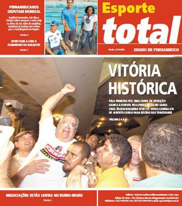 2 de dezembro de 2006 - dson Nogueira ganha disputa contra Alberto Lisboa e  eleito presidente do Santa Cruz, com 731 votos. Realmente, uma vitria histrica. A primeira de um candidato da oposio. Edinho se volta para resolver os problemas do clube, mas no conseguiu nem sequer cumprir a sua primeira promessa, que era contratar o tcnico Evaristo de Macedo. Posteriormente, o nome escolhido para comandar o Tricolor foi o de Givanildo Oliveira
