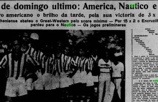 Nutico 15 x 2 Encruzilhada - No dia 26 de maio de 1935, o Nutico, que ostentava o ttulo de campeo pernambucano do ano anterior, atropelou o Encruzilhada. O placar de 15 a 2 teve como destaque o lendrio Fernando Carvalheira, que marcou cinco vezes.
