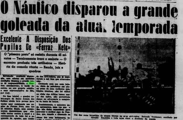 Nutico 11 x 0 bis - O bis no escapou do Nutico. Em 2 de agosto de 1958, o Timbu aplicou uma grande goleada em um jogo considerado tecnicamente fraco pelo Diario de Pernambuco. 