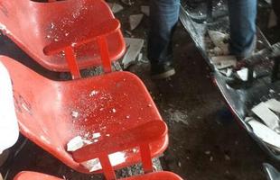No incio da partida do ltimo domingo, contra o Campinense, rubro-negros que estavam nas cadeiras da Ilha do Retiro foram atingidos 