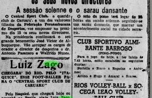 Reportagem do Diario de Pernambuco retrata chegada do zagueiro Luiz Zago ao futebol pernambucano para defender o Central
