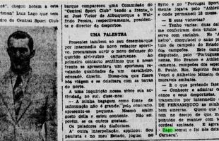 Diario de Pernambuco divulga entrevista aps a chegada de Zago em 1937