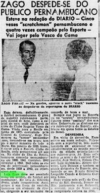 Reportagem do Diario de Pernambuco tambm registra a sada de Zago do Sport