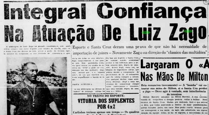 Sport e Santa Cruz mostram confiana em Zago e aceitam que rbitro comandem o clssico