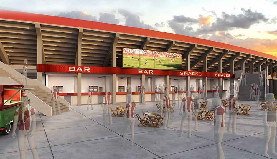 O novo Aflitos ainda ter melhoria nas reas de acesso s arquibancadas, facilitando o escoamento ao final dos jogos. As estradas principais do estdio devem receber o nome de empresas parceiras, como forma de captao de recursos financeiros tambm com publicidade.