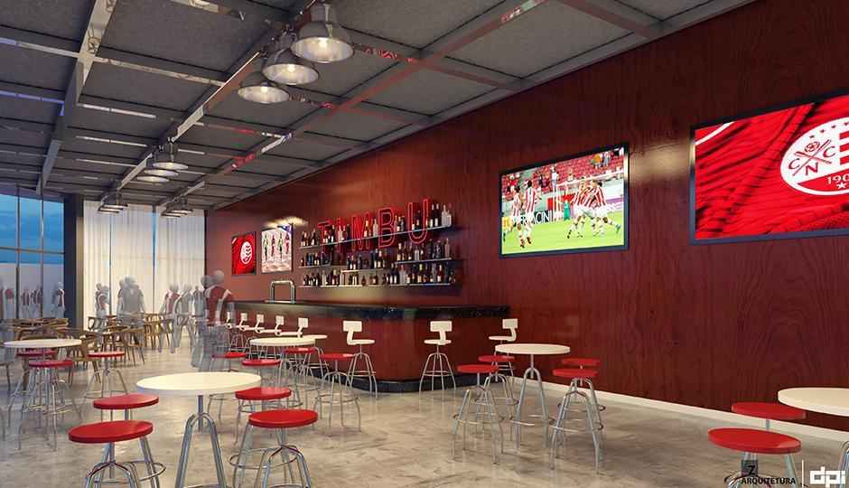 Os bares tambm devem ser reestruturados e projetados para oferecer um servio mais qualificado, visando melhorar a captao de recursos para o clube e o conforto para o torcedor alvirrubro.