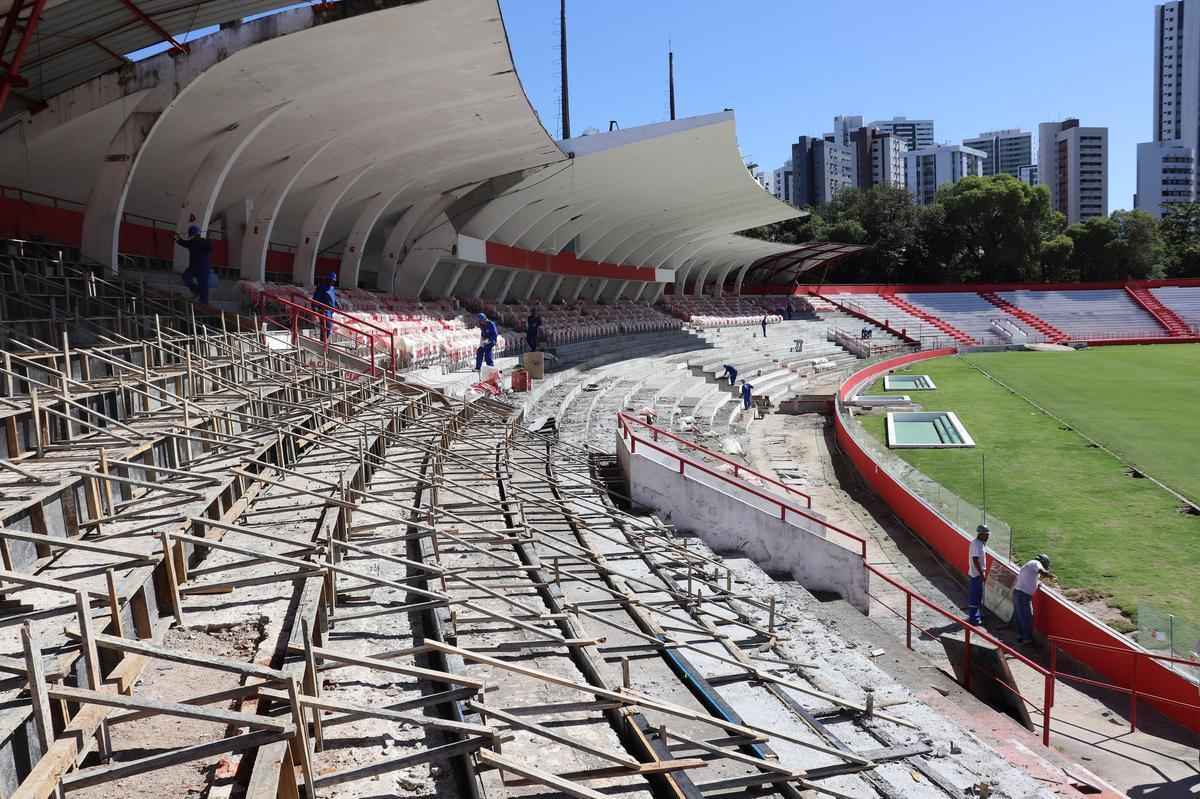 Com boa parte das obras necessrias para a reabertura do estdio j concludas, Nutico inicia nova etapa de arrecadao para finalizar reforma