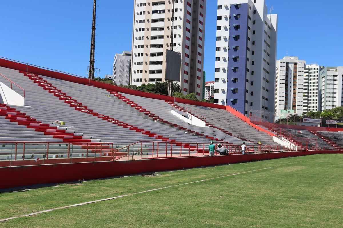 Com boa parte das obras necessrias para a reabertura do estdio j concludas, Nutico inicia nova etapa de arrecadao para finalizar reforma