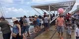 O clima no Recife Antigo era bastante animado com centenas de pessoas acompanhando o evento