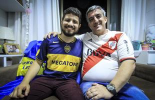 Diego Chaves e Claudio Albarellos, enteado e padrasto, vivem ansiedade para o jogo mais importante do Superclssico argentino, entre Boca Juniors e River Plate, na final da Libertadores 