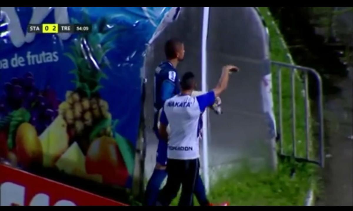 Cachorro invadiu o campo durante o segundo tempo da partida entre Santa Cruz e Treze-PB