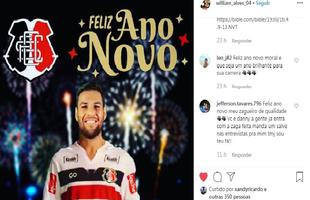 William Alves usou seu perfil nas redes sociais para desejar feliz ano novo a torcida do Santa Cruz. O zagueiro vem treinando junto ao elenco na pr-temporada do clube