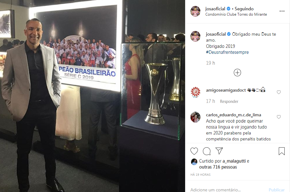 O volante Josa, capit�o do Timbu, relembrou a conquista do t�tulo da S�rie C do Brasileiro, na virada do ano