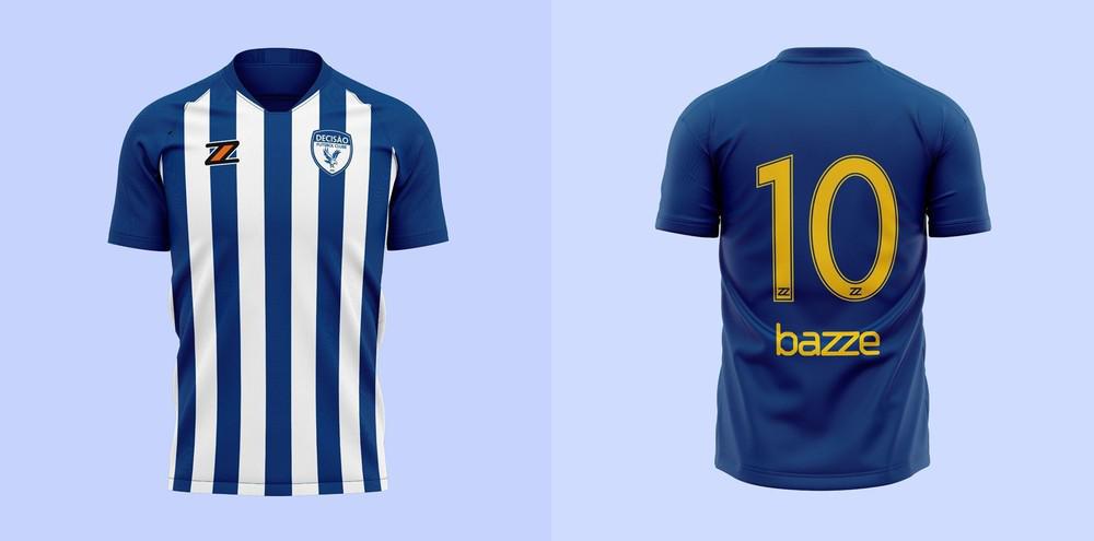 Primeiro uniforme do time do Deciso, da cidade de Bonito. Em 2019, o clube foi campeo da Srie A2