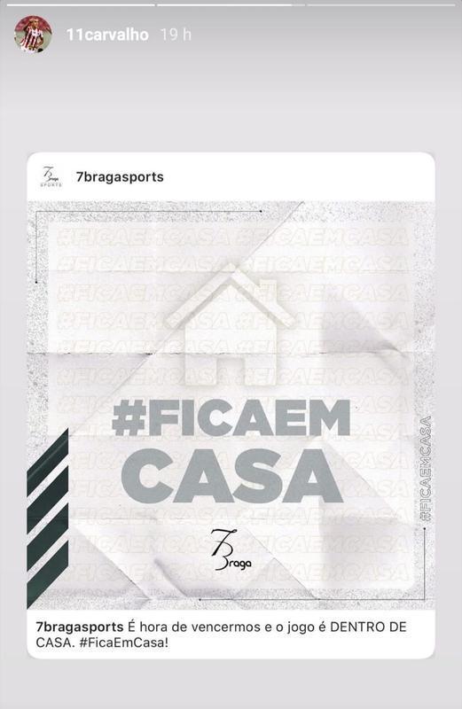 Matheus Carvalho, atacante do Nutico fez o compartilhando da #Ficaemcasa, conscientizando a torcida do seu papel coletivo de isolamento.
