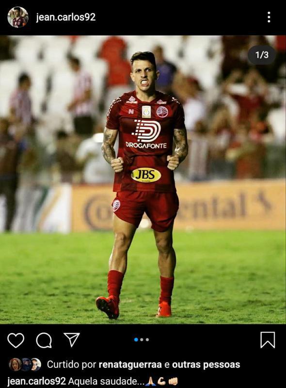 Destaque do Nutico na temporada, Jean Carlos se manifestou atravs das redes sociais para falar da sade de jogar durante a quarentena