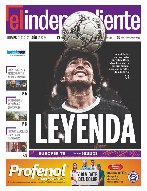 Jornais de todo o Brasil e do resto do mundo, homenagearam Diego Maradona nas capas dos jornais impressos