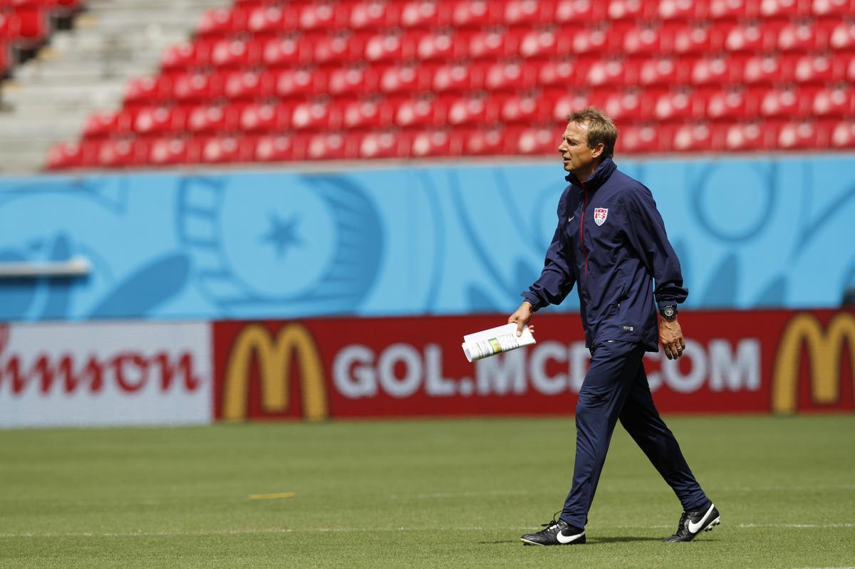 Jurgen Klinsmann comandou o ltimo treino antes da ltima rodada da fase de grupos.