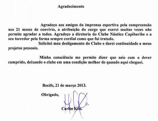 Carlos Kila pede desligamento do Náutico - Superesportes