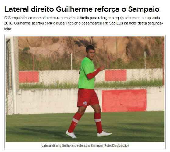 Reproduo/Sampaio Corra/Site Oficial